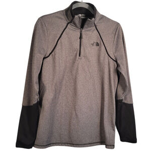 North Face Women's L Gray 1/4 Zip Pullover Fleece Jacket Lightweight